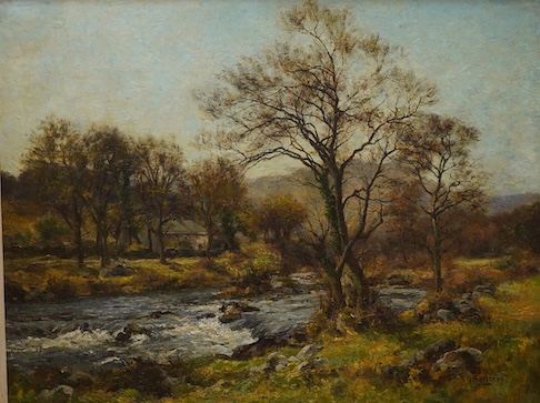 Richard Somerset (1848-1928), River landscape, signed, oil on canvas, 69 x 90cm